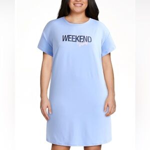 Joyspun Weekend Vibes T-Shirt sleepwear color blue size 2X-3XL